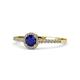 1 - Cyra Blue Sapphire and Diamond Halo Engagement Ring 