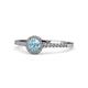 1 - Cyra Aquamarine and Diamond Halo Engagement Ring 