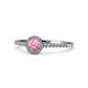 1 - Cyra Pink Tourmaline and Diamond Halo Engagement Ring 