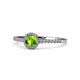 1 - Cyra Peridot and Diamond Halo Engagement Ring 