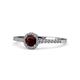 1 - Cyra Red Garnet and Diamond Halo Engagement Ring 