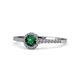 1 - Cyra Emerald and Diamond Halo Engagement Ring 