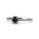 1 - Cyra Black and White Diamond Halo Engagement Ring 