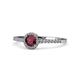 1 - Cyra Ruby and Diamond Halo Engagement Ring 