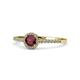 1 - Cyra Ruby and Diamond Halo Engagement Ring 