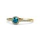 1 - Cyra London Blue Topaz and Diamond Halo Engagement Ring 