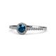 1 - Cyra Blue and White Diamond Halo Engagement Ring 