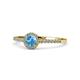 1 - Cyra Blue Topaz and Diamond Halo Engagement Ring 