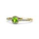 1 - Cyra Peridot and Diamond Halo Engagement Ring 
