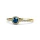1 - Cyra Blue and White Diamond Halo Engagement Ring 