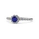 1 - Fiore Blue Sapphire and Diamond Halo Engagement Ring 