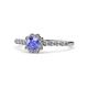 1 - Fiore Tanzanite and Diamond Halo Engagement Ring 
