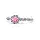 1 - Fiore Pink Tourmaline and Diamond Halo Engagement Ring 