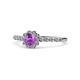 1 - Fiore Amethyst and Diamond Halo Engagement Ring 