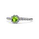 1 - Fiore Peridot and Diamond Halo Engagement Ring 