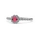 1 - Fiore Rhodolite Garnet and Diamond Halo Engagement Ring 