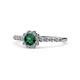 1 - Fiore Emerald and Diamond Halo Engagement Ring 