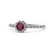 1 - Fiore Ruby and Diamond Halo Engagement Ring 