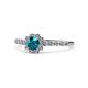 1 - Fiore London Blue Topaz and Diamond Halo Engagement Ring 