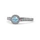 1 - Arael Aquamarine and Diamond Halo Engagement Ring 