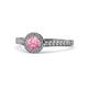 1 - Arael Pink Tourmaline and Diamond Halo Engagement Ring 