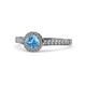 1 - Arael Blue Topaz and Diamond Halo Engagement Ring 