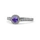 1 - Arael Iolite and Diamond Halo Engagement Ring 