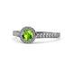1 - Arael Peridot and Diamond Halo Engagement Ring 