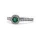 1 - Arael Emerald and Diamond Halo Engagement Ring 
