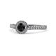 1 - Arael Black and White Diamond Halo Engagement Ring 