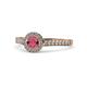 1 - Arael Rhodolite Garnet and Diamond Halo Engagement Ring 