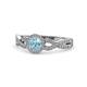 1 - Alita Aquamarine and Diamond Halo Engagement Ring 