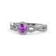 1 - Alita Amethyst and Diamond Halo Engagement Ring 