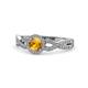 1 - Alita Citrine and Diamond Halo Engagement Ring 