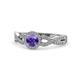 1 - Alita Iolite and Diamond Halo Engagement Ring 