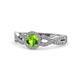 1 - Alita Peridot and Diamond Halo Engagement Ring 