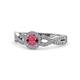 1 - Alita Rhodolite Garnet and Diamond Halo Engagement Ring 