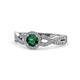 1 - Alita Emerald and Diamond Halo Engagement Ring 