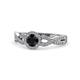 1 - Alita Black and White Diamond Halo Engagement Ring 
