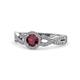 1 - Alita Ruby and Diamond Halo Engagement Ring 