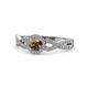 1 - Alita Smoky Quartz and Diamond Halo Engagement Ring 