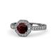 1 - Aura Red Garnet and Diamond Halo Engagement Ring 