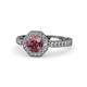 1 - Aura Rhodolite Garnet and Diamond Halo Engagement Ring 