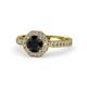 1 - Aura Black and White Diamond Halo Engagement Ring 