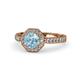 1 - Aura Aquamarine and Diamond Halo Engagement Ring 