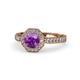 1 - Aura Amethyst and Diamond Halo Engagement Ring 