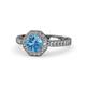 1 - Aura Blue Topaz and Diamond Halo Engagement Ring 