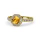 1 - Aura Citrine and Diamond Halo Engagement Ring 