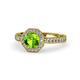 1 - Aura Peridot and Diamond Halo Engagement Ring 