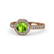 1 - Aura Peridot and Diamond Halo Engagement Ring 
